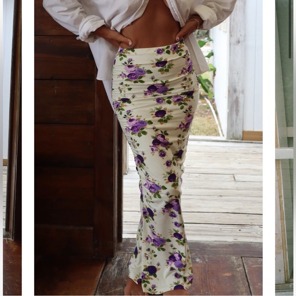 Heavy Manners Purple Flowers 💐 Tulip Skirt in Large - Picture 8 of 16